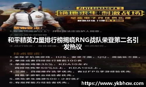 和平精英力量排行榜揭晓RNG战队荣登第二名引发热议